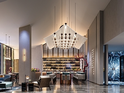 现代轻奢酒店大堂