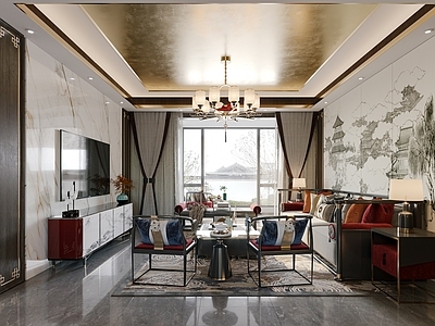 新中式家居客厅