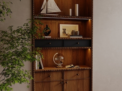中古风书柜 现代中古风装饰柜