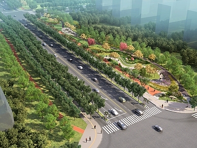 现代主义景观街道 道路景观