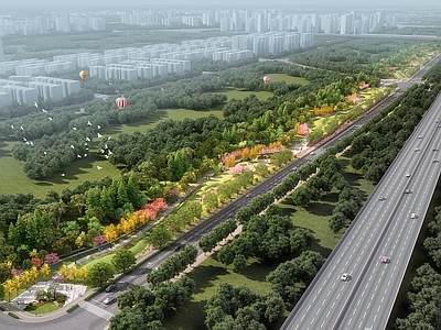 现代主义景观街道 道路景观