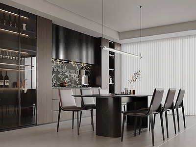 现代极简家居餐厅