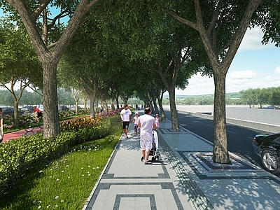 现代简约街道 街道景观