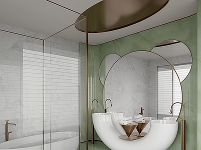 现代轻奢卫生间 轻奢卫生间 干湿分离卫生间