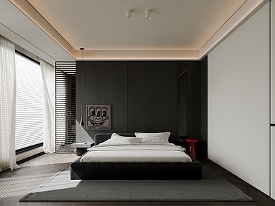 意式主卧 主人房 主卧 高级感卧室 黑白灰卧室x 卧室