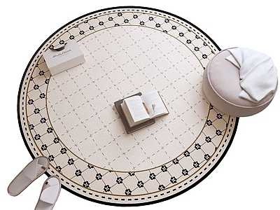 奶油风圆形地毯 现代圆形地毯