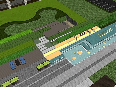 现代简约儿童游乐空间 住宅登高面景观 住宅休闲区 住宅健身区景观