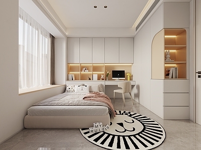 奶油风通用儿童房 儿童房 女孩房