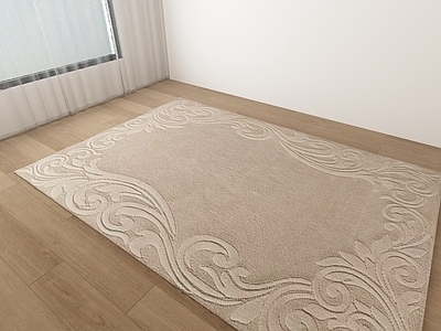 奶油风毛绒地毯