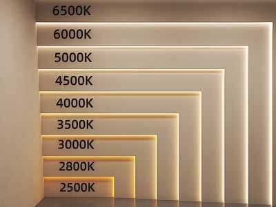 现代简约线性灯 LED灯带 线性灯 洗墙灯 灯带 灯带色温对比