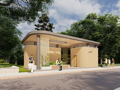 现代简约小公建 现代公厕 花园式公厕