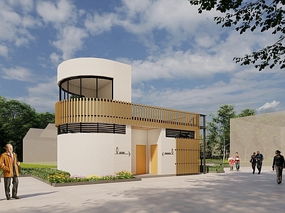 现代简约小公建 公厕 公园公厕 现代简约 钢结构公厕