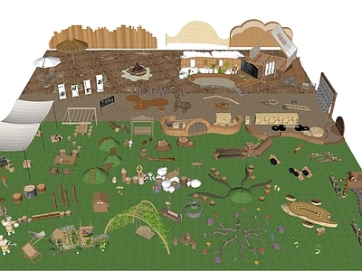 原木风儿童游乐空间 自然工坊 户外课堂 户外生活坊 校园科普空间 校园儿童活动