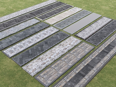 新中式景观地板 现代景观园路  景观步道   石材道路 石步道 汀步