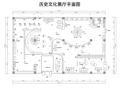 文化展厅 历史文化展厅 书法展厅 施工图
