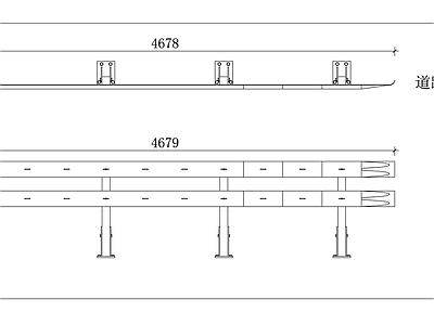 现代其他交通建筑 交通护栏 公路护栏 道路围栏 马路护栏 道路防护栏 施工图