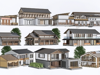 新中式民宿建筑 现代民宿建筑 乡村民宿 山地民宿  民宿客栈