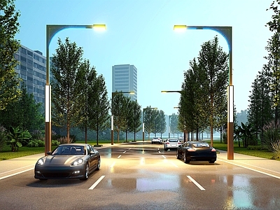 现代简约车行道路 道路 车行道路