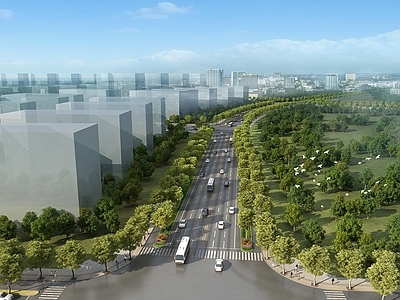 现代主义车行道路 道路景观
