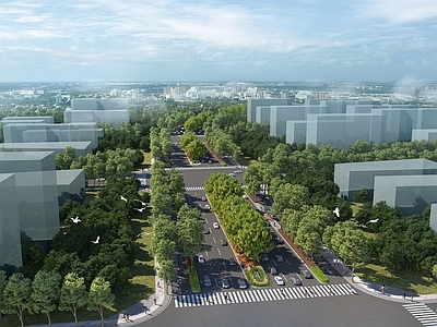 现代主义车行道路 道路景观