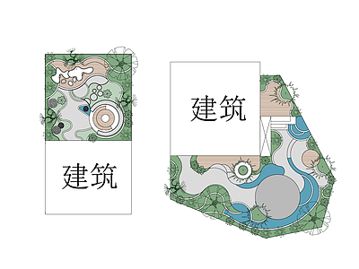 现代庭院 花园庭院 私家庭院 施工图