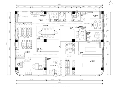 其他办公空间 办公室平面布置图 施工图