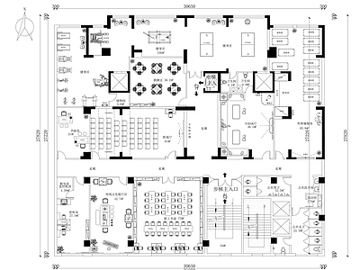 现代其他工装空间 职工之家平面图 施工图