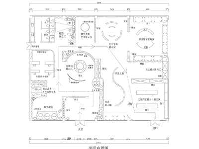 其他展厅 书法展厅平面图 施工图