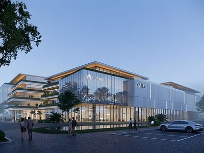 现代主义商业综合体景观 现代商业体