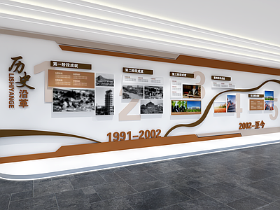 现代简约职业教育展厅文化墙