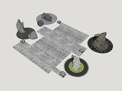 新中式景观景观石 庭院景石 石头组合 庭院石头小品 庭院景观小品