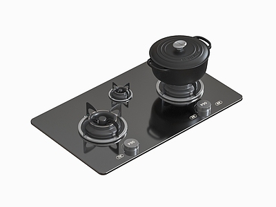 现代简约灶台 灶台 燃气灶