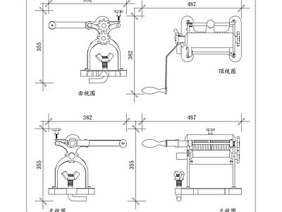现代厨房设施 手动面条机 手摇擀面机 家用压面机 手摇揉面机 手工面条机 施工图