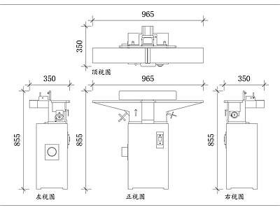 机械设备 台式锯 木工台锯 圆盘锯机 切割台锯 台式切锯 施工图