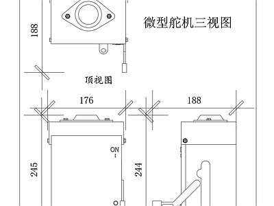 机械设备 小舵机 迷你舵机 微型伺服器 小型伺服机 微形舵机 施工图