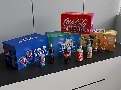 现代简约酒水食物 饮料 可乐 雪碧 汽水