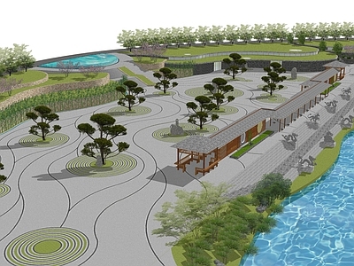 新中式景观广场景观