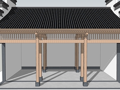 新中式古建筑 中式建筑 祠堂