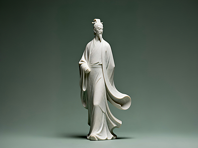 新中式雕塑摆件 古代人物雕塑 石雕艺术品 美陈 新中式雕塑