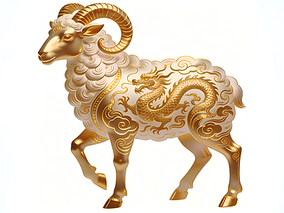 新中式雕塑摆件 金羊新中式雕塑 鎏金艺术品 美陈摆件 动物摆件 羊年美陈