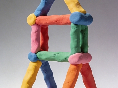 童趣黏土风摆件 架子 雕塑 彩泥 摆件 AI渲染