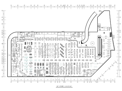 现代超市 大型超市平面布置 施工图