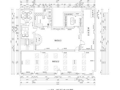 现代舞蹈室 舞蹈 施工图