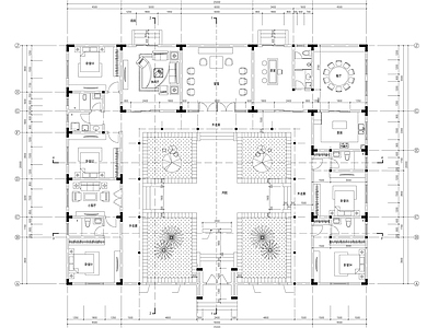 新中式四合院 新中式三合院 四合 施工图