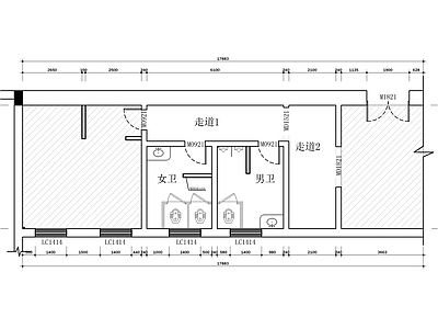 现代公共卫生间 礼堂卫生间改造施 施工图