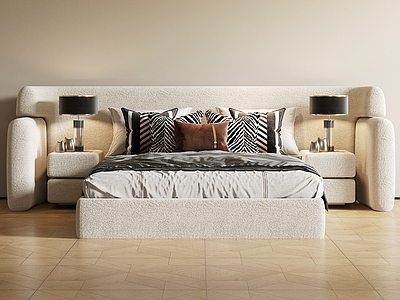 奶油风沙发床 Minotti 意式轻奢 双人床