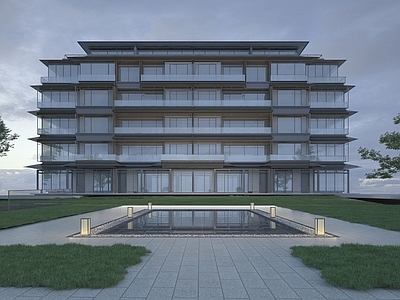 现代极简多层住宅楼 现代洋房