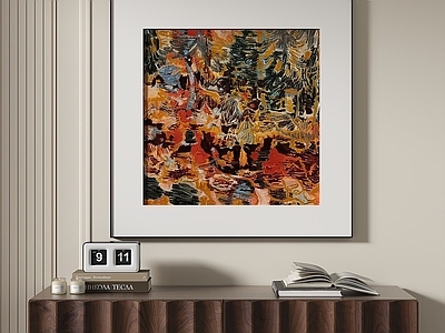 中古风玄关 现代中古抽象挂画