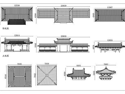 仿古建筑 殿顶 歇山顶 悬山顶 硬山顶 攒尖顶 施工图