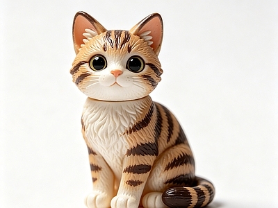 萌系写实雕塑摆件 摆件 手办 动物 小猫